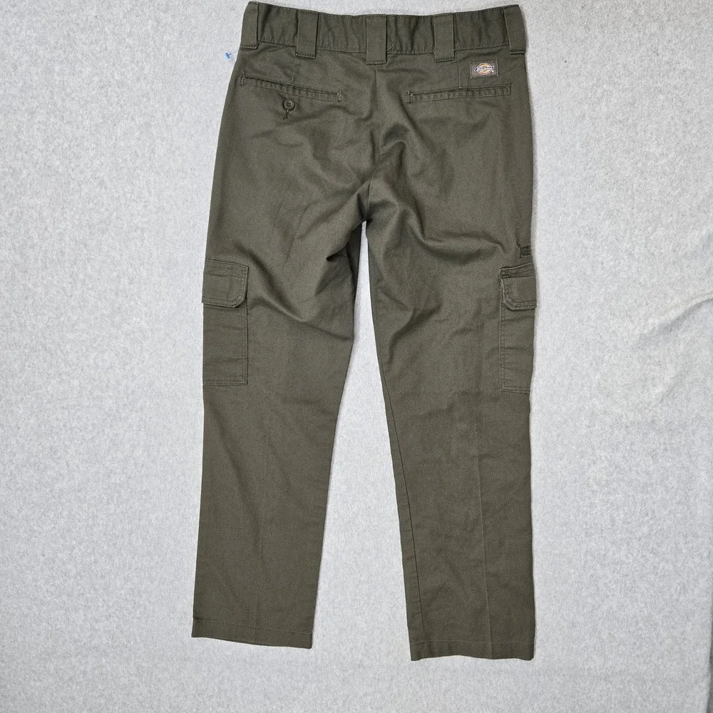 Dickies Men Pants 30X30 Olive Green Cargo Twill Dickies FLEX Work Pant Zipper